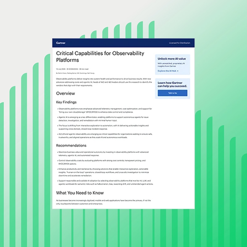 Gartner® Critical Capabilities for Observability Platforms
