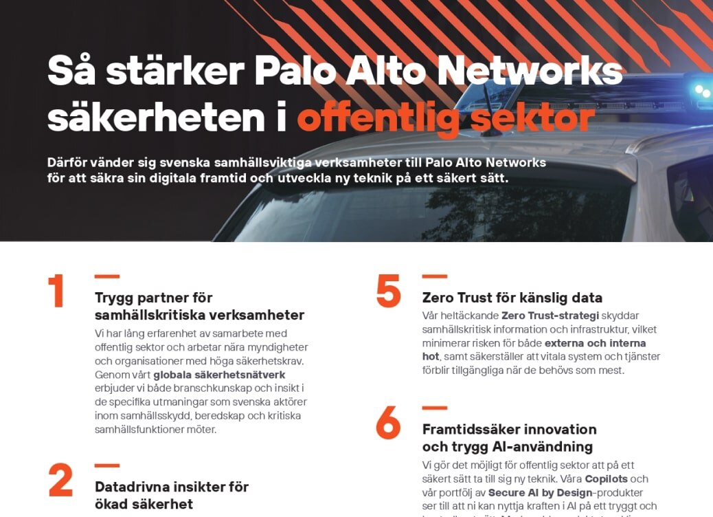 Så stärker Palo Alto Networks säkerheten i offentlig sektor