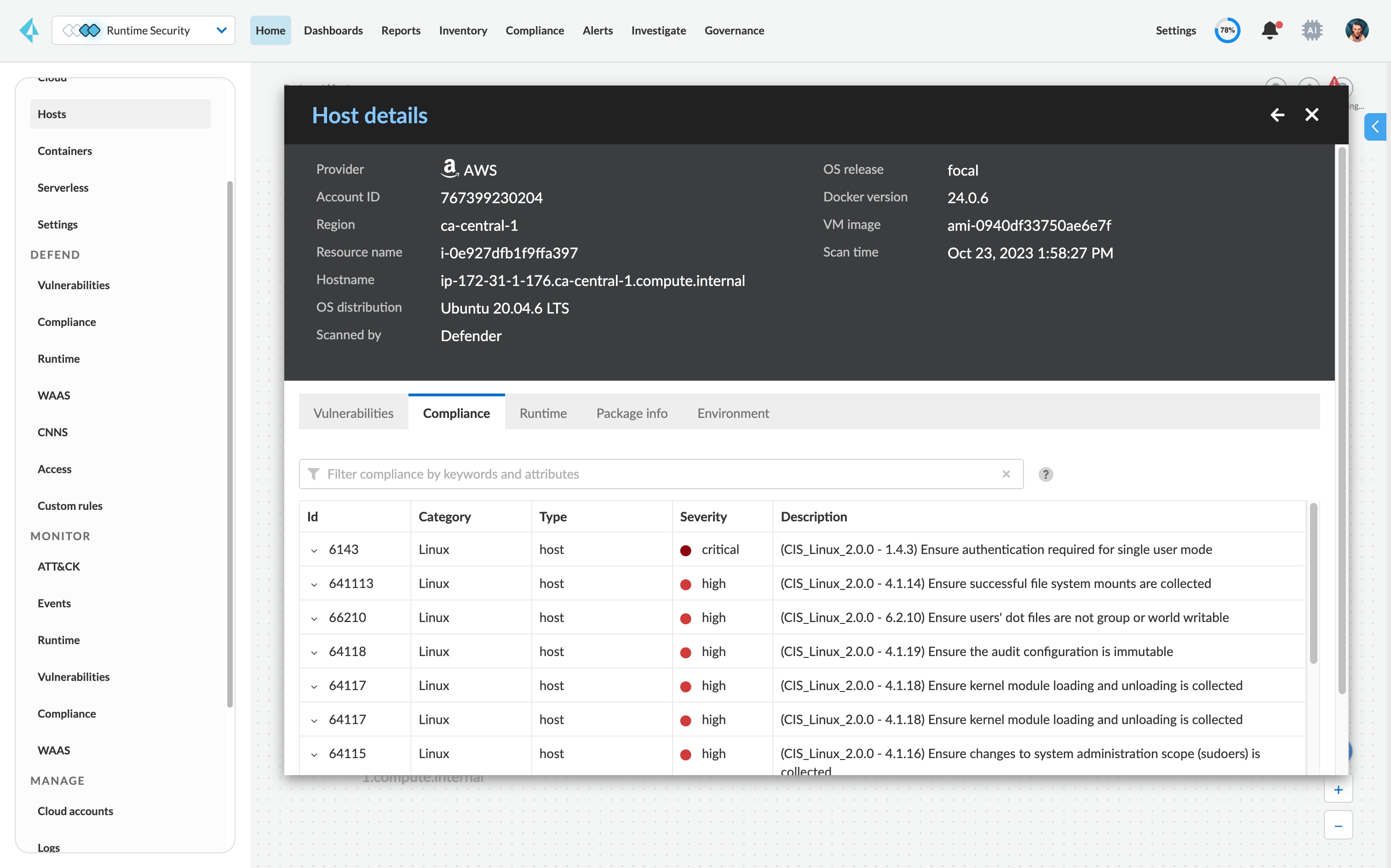 Image of Host compliance