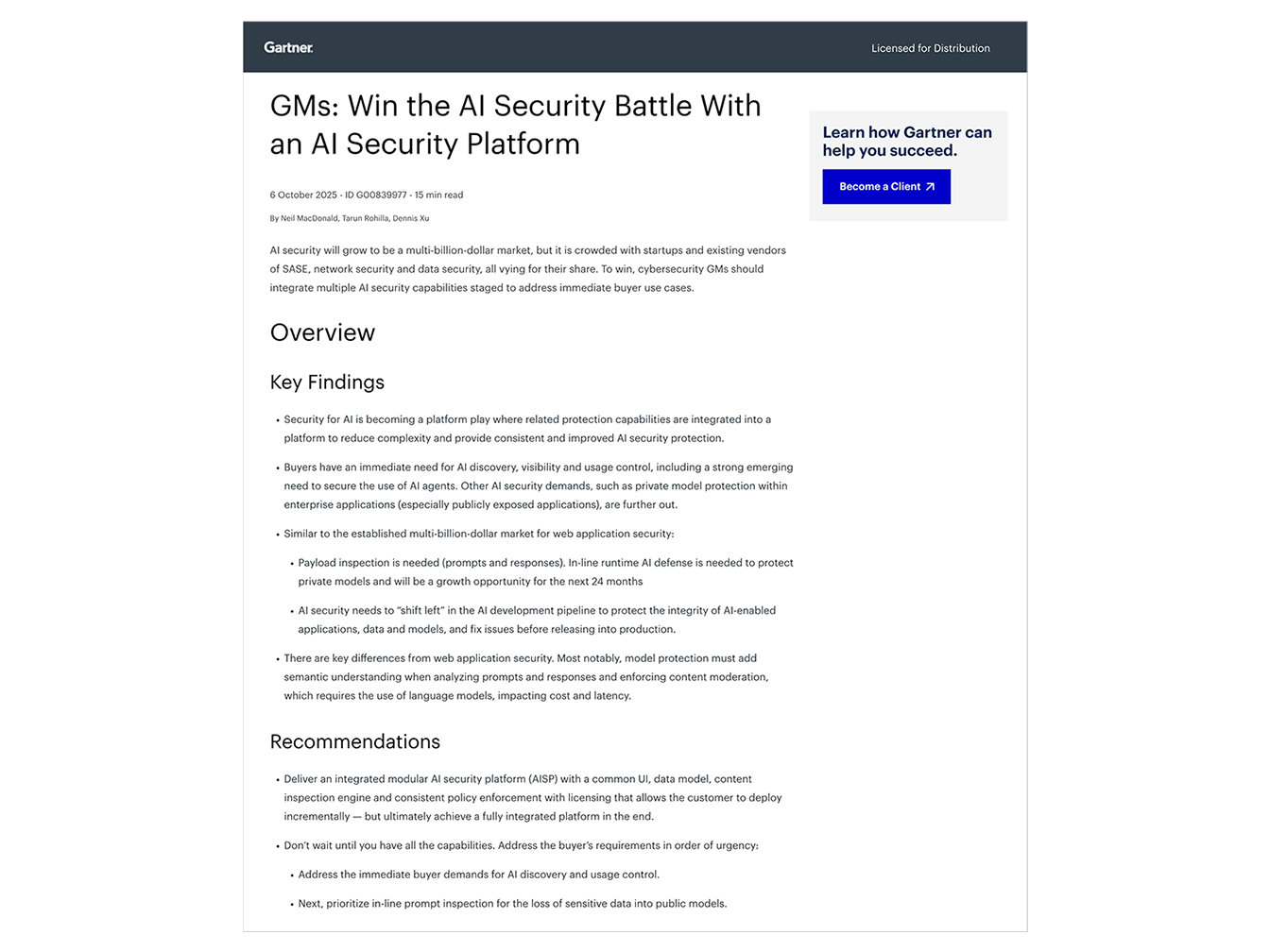 Gartner Report Cover